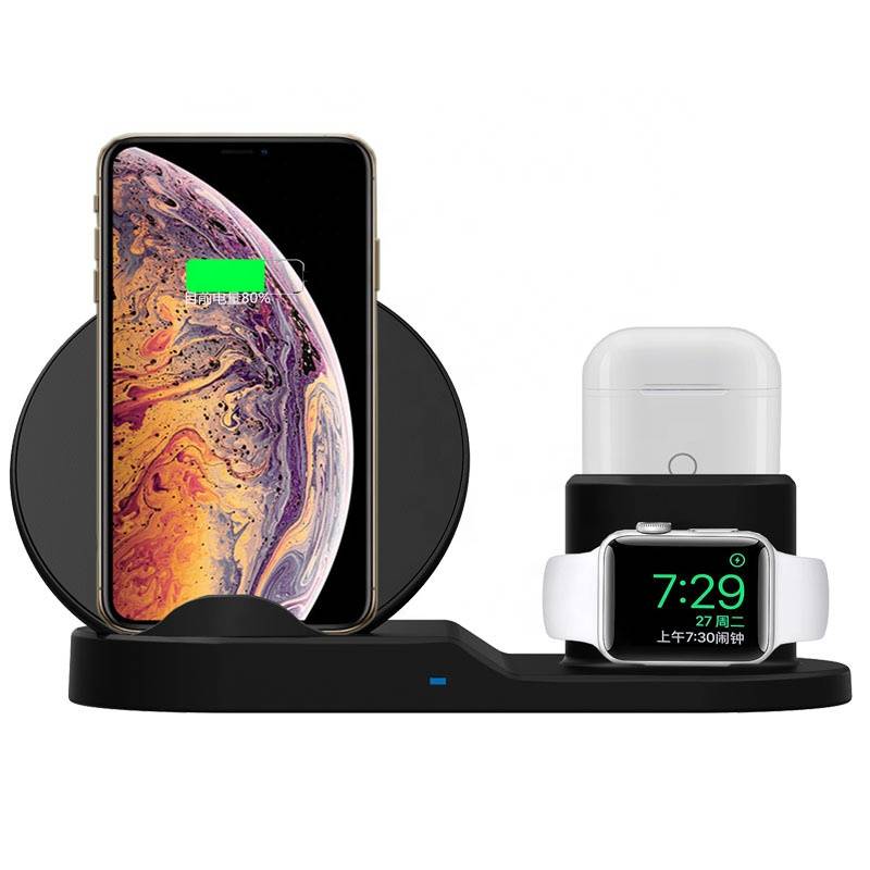 3 In 1 Wireless Charger Qi 15w Fast Charging Mobile Phone Stand Holder Watch Station Pad Dock Wireless Charger