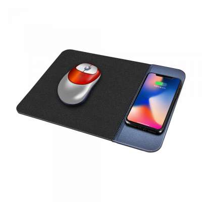 Qi Wireless Fast Charger PU Leather Mouse Pad For Phone Quick Charge Mouse Mat Charger