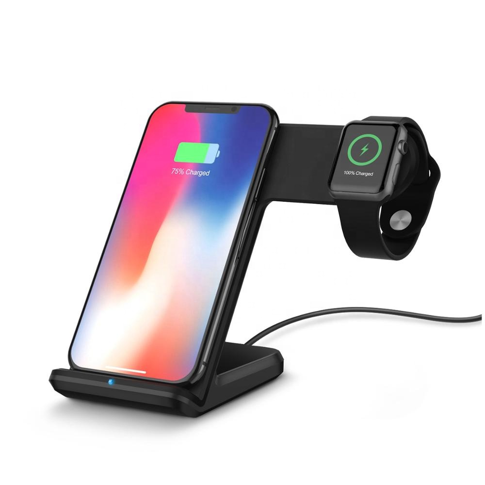 2-IN-1 Wireless Mobile Phone Stand Charging Dock for Apple Watch Wireless Charger